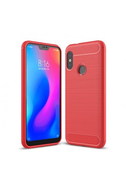 eng pl Carbon Case Flexible Cover TPU Case for Xiaomi Mi A2 Lite Redmi 6 Pro red 42481 1