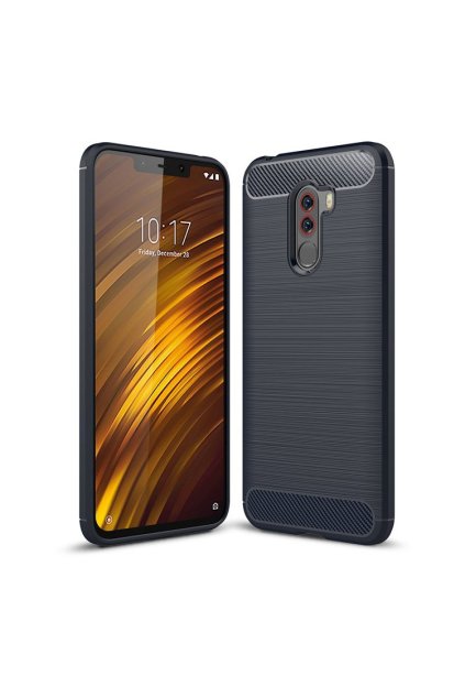 eng pl Carbon Case Flexible Cover TPU Case for Xiaomi Pocophone F1 blue 44465 1