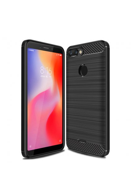 eng pl Carbon Case Flexible Cover TPU Case for Xiaomi Redmi 6 black 42163 1