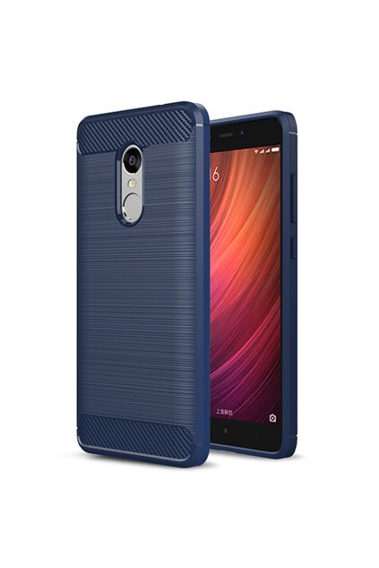 Ohebný carbon kryt na Xiaomi Redmi Note 4, Redmi Note 4X modrý 1