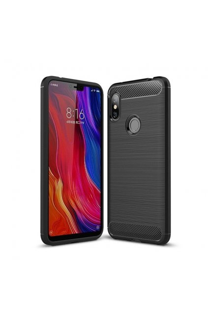 eng pl Carbon Case Flexible Cover TPU Case for Xiaomi Redmi Note 6 Pro black 45514 1