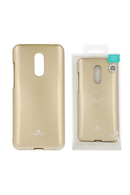 Perleťově zbarvený jelly case mercury na Xiaomi Redmi 5 Plus zlatý
