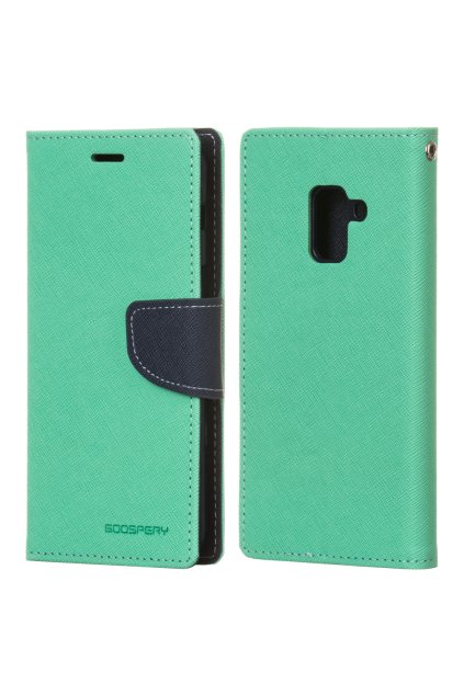 pu kožené pouzdro na samsung galaxy a8 2018 tyrkysové