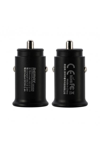 eng pl Remax Roki Series Car Charger RCC219 Mini Universal Car Charger 2x USB 2 4A black 46723 1