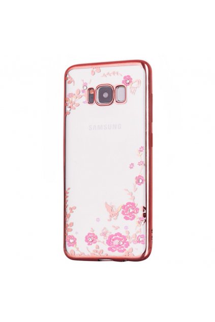 Květinový kryt na Samsung Galaxy S8 růžový title