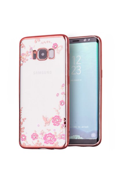 Květinový kryt na Samsung Galaxy S8 Plus růžový