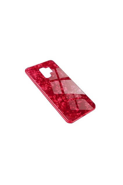 15777 6 skleneny luxusni marble kryt na samsung galaxy s9 cerveny