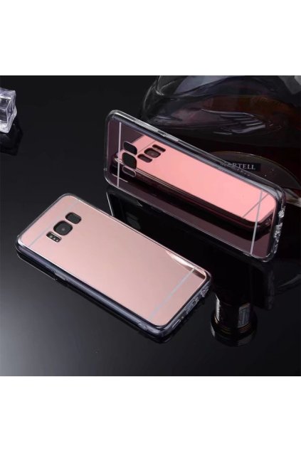 Zrcadlový silikonový kryt na Samsung Galaxy S8 růžový 1