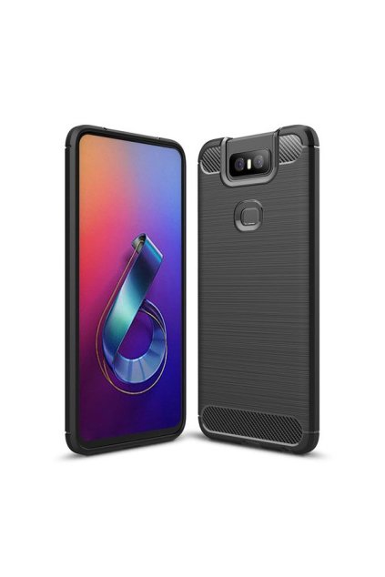 eng pl Carbon Case Flexible Cover TPU Case for Asus Zenfone 6 ZS630KL black 51345 1