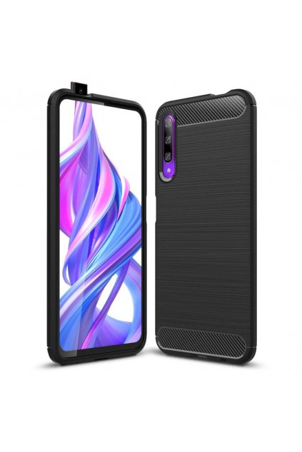 eng pl Carbon Case Flexible Cover TPU Case for Honor 9X black 52069 1