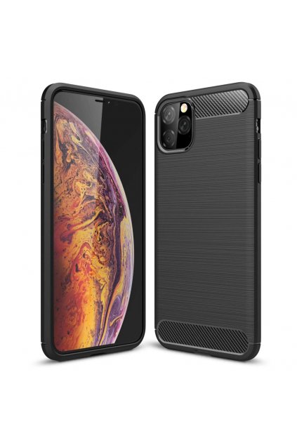 eng pl Carbon Case Flexible Cover TPU Case for iPhone XI 5 8 black 52072 1