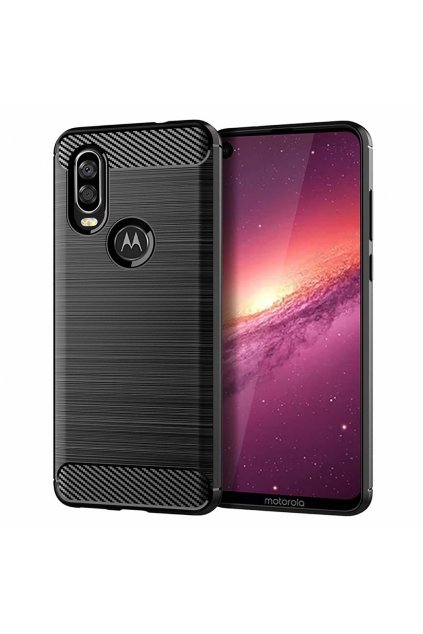 eng pl Carbon Case Flexible Cover TPU Case for Motorola Moto One Pro Zoom black 53218 1