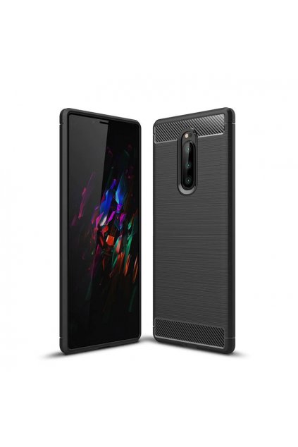 eng pl Carbon Case Flexible Cover TPU Case for Sony Xperia 1 black 48053 1