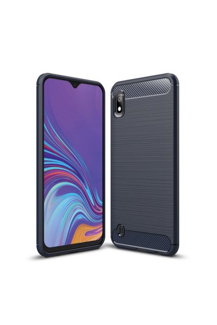 eng pl Carbon Case Flexible Cover TPU Case for Samsung Galaxy A10 blue 51353 1