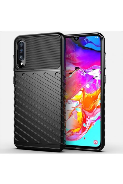 eng pl Thunder Case Flexible Tough Rugged Cover TPU Case for Samsung Galaxy A70 black 56358 1