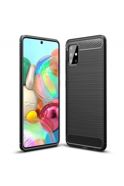 eng pl Carbon Case Flexible Cover TPU Case for Samsung Galaxy A71 black 56556 1