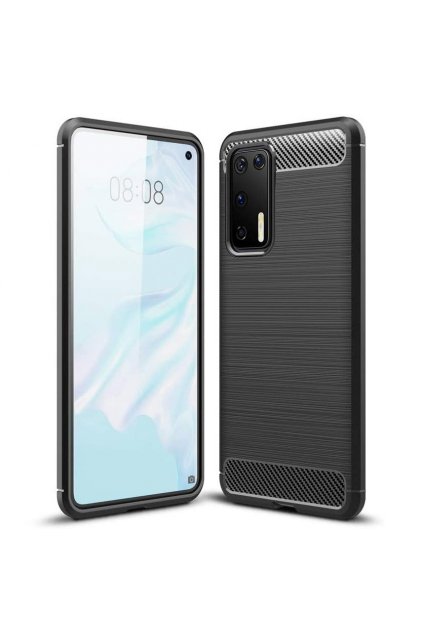 eng pl Carbon Case Flexible Cover TPU Case for Huawei P40 black 59741 1