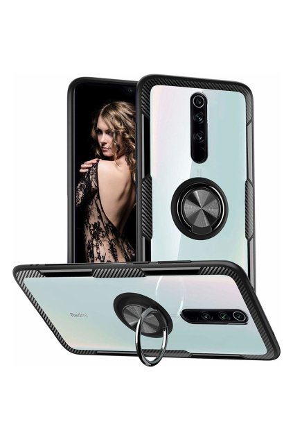 eng pl Case XIAOMI REDMI 9 Clear Carbon Ring black 69630 1