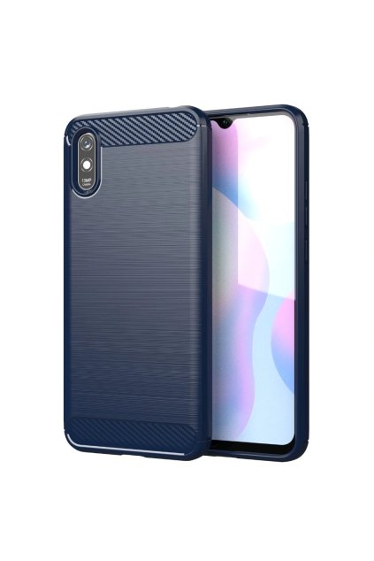 eng pl Carbon Case Flexible Cover TPU Case for Xiaomi Redmi 9A blue 62310 1