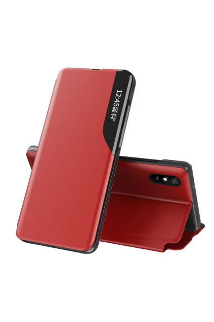 eng pl Eco Leather View Case elegant bookcase type case with kickstand for Xiaomi Redmi 9A red 63706 1