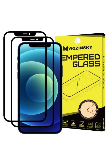 eng pl Wozinsky 2x Tempered Glass Full Glue Super Tough Screen Protector Full Coveraged with Frame Case Friendly for iPhone 12 Pro iPhone 12 black 65306 1