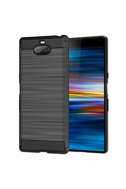 eng pl Carbon Case Flexible Cover TPU Case for Sony Xperia XA3 black 50250 1