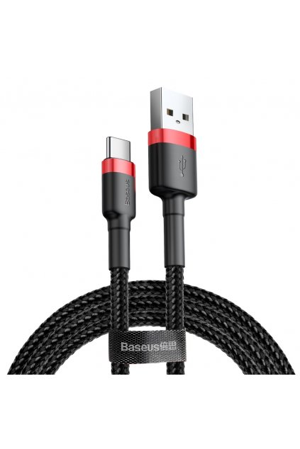 eng pl Baseus Cafule Cable Durable Nylon Braided Wire USB USB C QC3 0 3A 0 5M black red CATKLF A91 46793 1