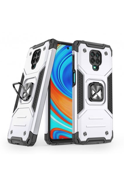 pol pl Wozinsky Ring Armor pancerne hybrydowe etui pokrowiec magnetyczny uchwyt Xiaomi Redmi Note 9 Pro Redmi Note 9S srebrny 66339 1