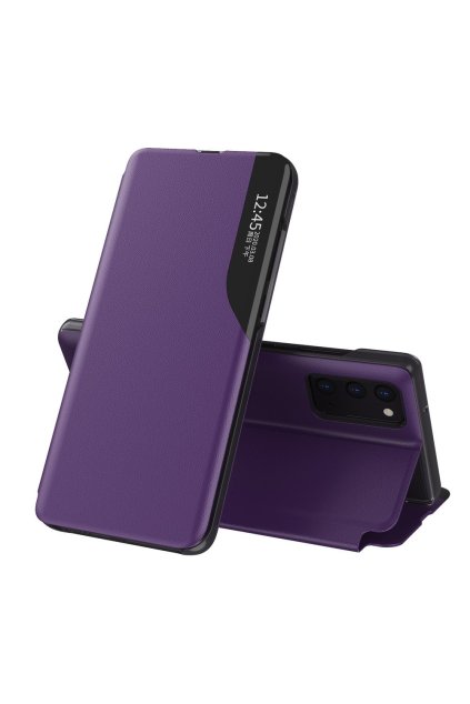 eng pl Eco Leather View Case elegant bookcase type case with kickstand for Samsung Galaxy A52 5G purple 67215 1