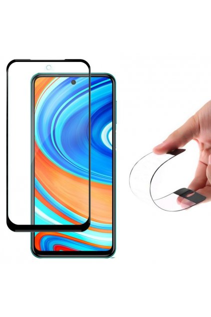 eng pl Wozinsky Full Cover Flexi Nano Glass Hybrid Screen Protector with frame for Xiaomi Redmi Note 9 Pro Redmi Note 9S black 61052 1
