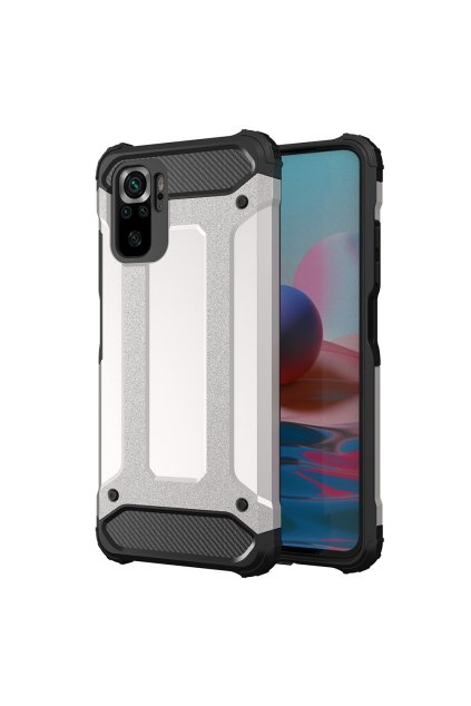 eng pl Hybrid Armor Case Tough Rugged Cover for Xiaomi Redmi Note 10 Pro silver 69949 1
