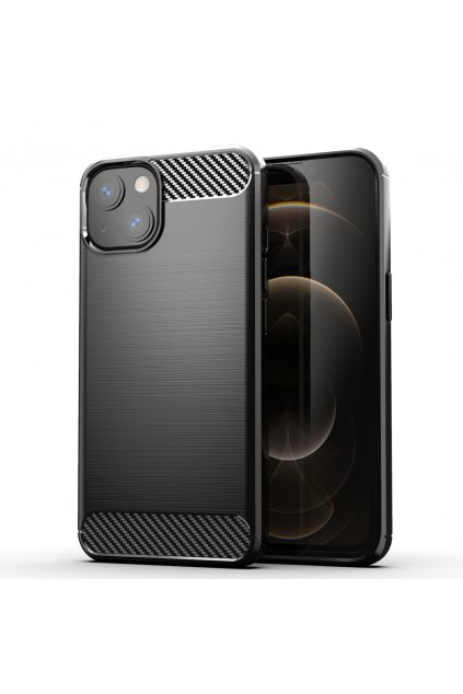 eng pl Carbon Case Flexible Cover TPU Case for iPhone 13 black 74274 1