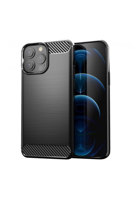 eng pl Carbon Case Flexible Cover TPU Case for iPhone 13 Pro black 74273 1