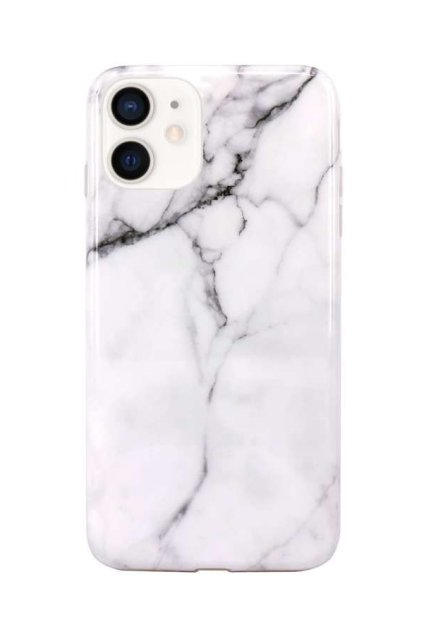 38670 silikonovy mramorovy kryt na iphone 13 bily