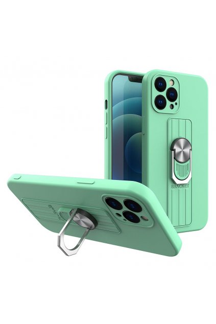 eng pl Ring Case silicone case with finger grip and stand for iPhone SE 2020 iPhone 8 iPhone 7 mint 75630 1