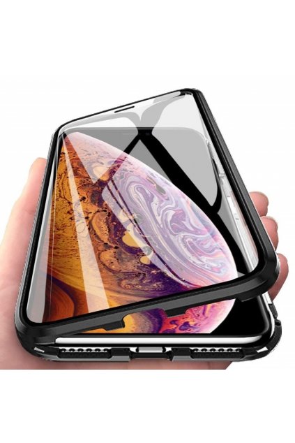 eng pl Wozinsky Full Magnetic Case Full Body Front and Back Cover tempered glass for iPhone XS Max black transparent 48518 1