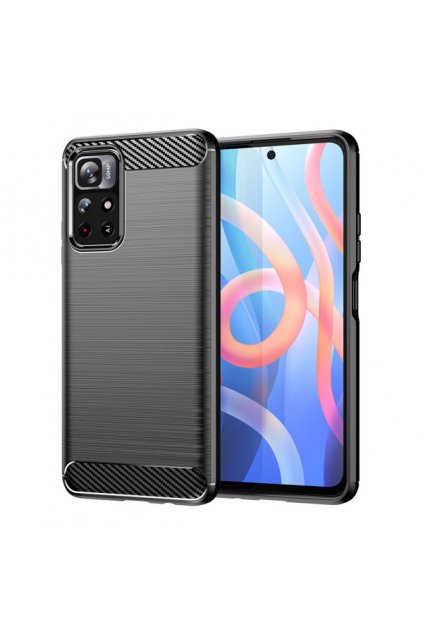 eng pm Carbon Case Flexible Cover Sleeve for Poco M4 Pro 5G black 87549 1