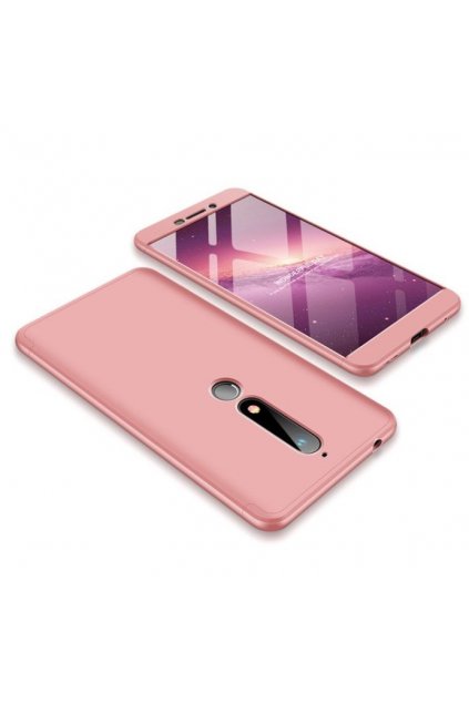 oboustranný kryt 360 na Nokia 6.1 růžový tit