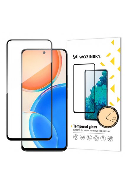 eng pl Wozinsky super tough Full Glue Full Glue Full Screen Tempered Glass with Case Friendly Honor X8 Black Frame 95868 1