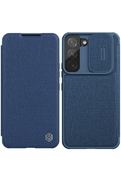 eng pl Nillkin Qin Cloth Pro Case Case For Samsung Galaxy S22 S22 Plus Camera Protector Holster Cover Flip Cover Blue 106524 1