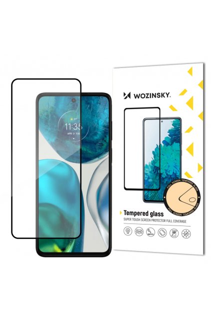 eng pl Wozinsky Super Durable Full Glue Tempered Glass Full Screen With Frame Case Friendly Motorola Moto G52 Black 107667 1