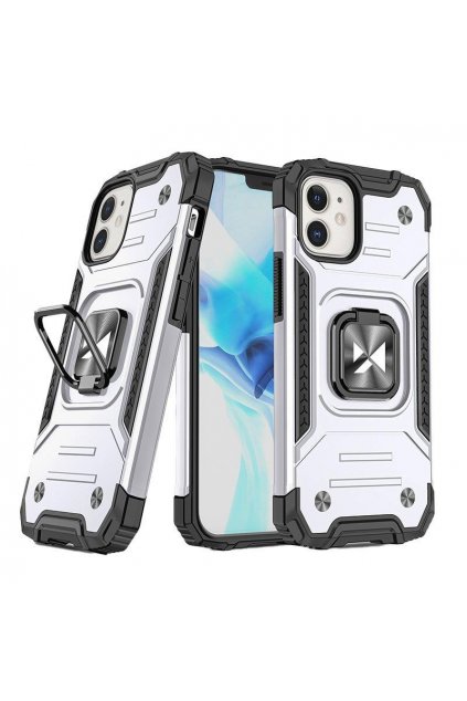 49836 wozinsky armor kryt s prstynkem na iphone 14 stribrny