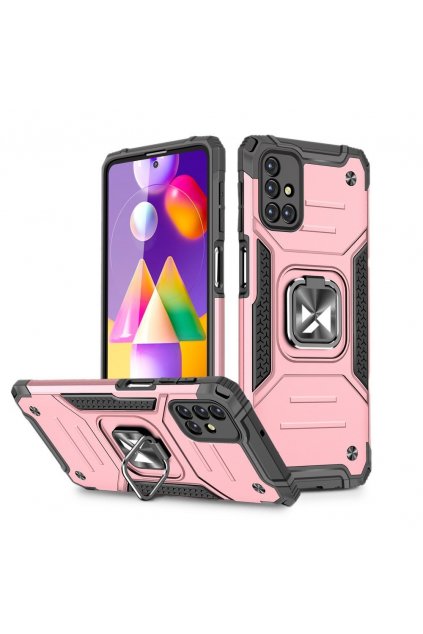 49338 wozinsky armor kryt s prstynkem na samsung galaxy m31s ruzovy