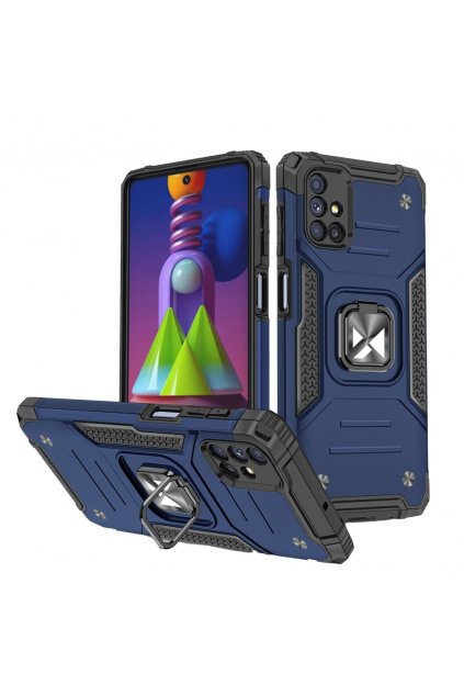 49344 wozinsky armor kryt s prstynkem na samsung galaxy m51 modre