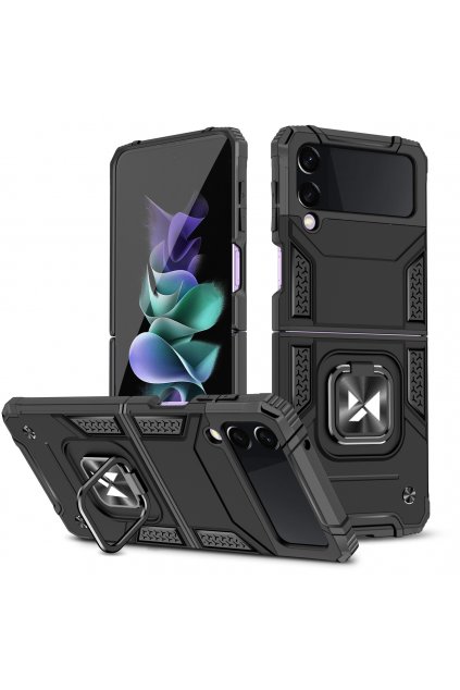 49872 wozinsky armor kryt s prstynkem na samsung galaxy z flip 4 cerny