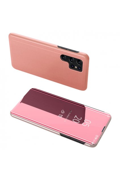 eng pl Clear View Case cover for Samsung Galaxy S23 Ultra cover with a flap pink 135899 1
