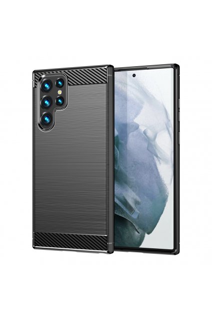 53394 ohebny carbon kryt na samsung galaxy s23 ultra cerny
