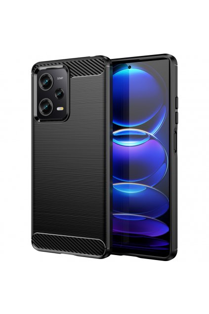 58032 carbon case cover xiaomi poco x5 pro 5g redmi note 12 pro flexibilni silikonovy carbon cover black