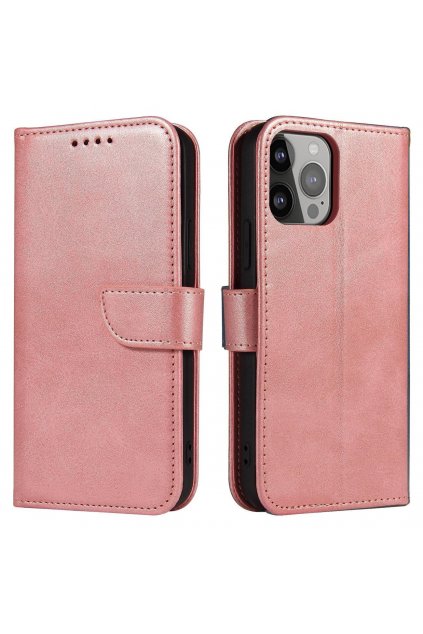 58170 magnet case cover pro xiaomi redmi note 12 5g poco x5 5g cover flip wallet stand pink