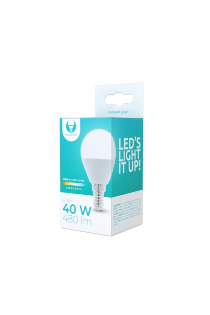 58413 led bulb e14 g45 6w 3000k 480lm forever light